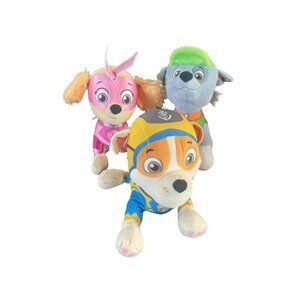 Paw Patrol Plush Lot of 3 Skye Rocky & Sea Patrol Rubble  8" Nickelodeon Kids